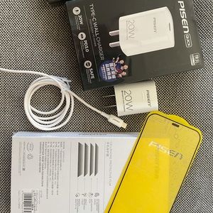 Iphone 12/Pro Screen Protector*2+20W Charger+Cable